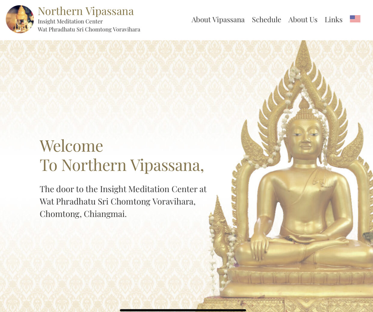 Top page of Northern Vipassana website
